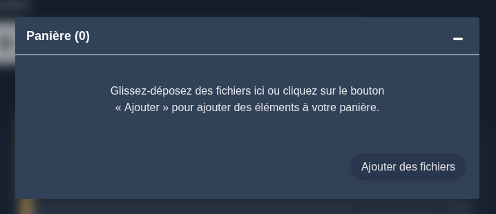 Une panière à documents vide